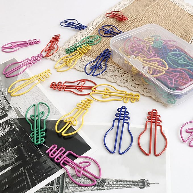 30Pieces Small Paperclips Light Bulb Paper Clip Metal Bookmarks Office Supplies for Binding Hanging File Document Metal Paper