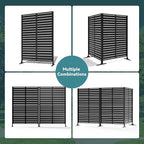 Modern Shade Metal Privacy Screen 72" H x 48" W, Freestanding Decorative Outdoor Privacy Fence Panels for Instant Privacy & Space Division, Patio Screens for Patios Outside Outdoor, Black, 4 Panel
