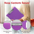 Dexas Slimcase 2 Plastic Clipboard with Storage & Side Opening, Purple Glitter,Office Supplies Clipboards to Organize,Carry & Store, A4 Holder,Style and Functionality Nursing Clipboard(Pack of 6)