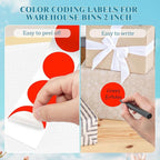 2 Inch Round Color Coding Labels (500 Count) - Fluorescent Red Dot Stickers Circle Labels with Dispenser Box for Warehouse, Filing, Industrial, Office Organization
