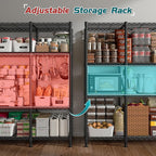 REIBII 78.4''W Wire Shelving Garage Shelving Unit Load 1500LBS,4 Tier Metal Shelving with Adjustable Metal Shelf Storage Shelves for Pantry Shelves Commercial Shelf Kitchen Garage 11.8''Dx59''H