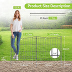 INJOPEXI Garden Fence 6 Panels 11.8ft(L)×24in(H) Decorative Garden Fences with 5 Panels + 1 Gate, Rustproof Metal Wire No Dig Temporary Rabbit Animal Barrier Fencing Dog Fence for Yard Outdoor Patio