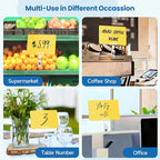 Mlici 12pcs Sign Clips for Display, 4.1x5.8 Inches Retail Sign Holder with Clamp, Clip on Signs for Display, Rotating Double Head Display Clips for Store, Food, Shelves Signs Displays