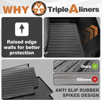 TripleAliners Floor Mats Compatible with Tesla Cybertruck 2023 2024 2025 Accessories All Weather 3D Custom Fit Black TPE Floor Liners 1st & 2nd Row Interior Liners(Floor Mats)