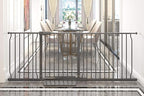 Extra Wide Baby Gate Tension Indoor Safety Gates Black Metal Large Pressure Mounted Pet Gate Walk Through Long Safety Dog Gate for The House Doorways Stairs (71.65"-76.38"/182-194CM, Black)