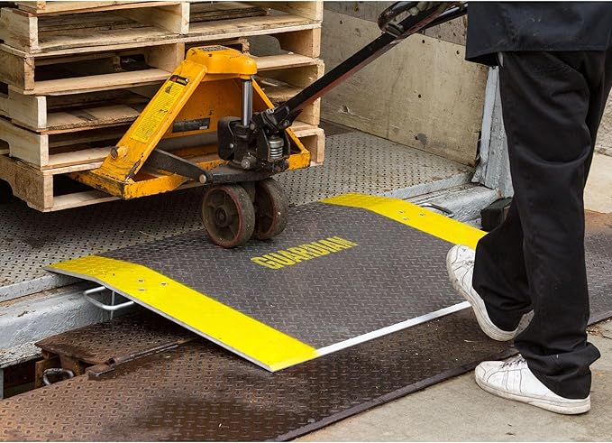 Guardian Aluminum Dock Plate with Carrying Handles for Pallet Jacks, Hand Carts, Material Handling, 36" x 48" 3,500 lb. Capacity