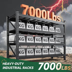 Letaya 68" W Storage Shelves Heavy Duty, 7000LBS Garage Shelving Units, 4 Tier Adjustable Utility Rack Shelf,Large Metal Industrial Shelves,for Shop,Warehouse,Basement (68" W x 24" D x 64" H)