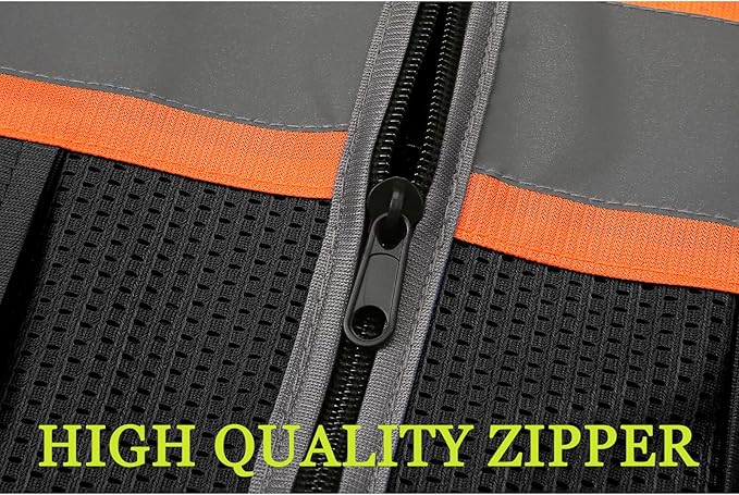 BeautyWill Custom Logo Safety Vest Class 2 High Visibility Reflective Vest for Men - Personalized Logo Team Vest