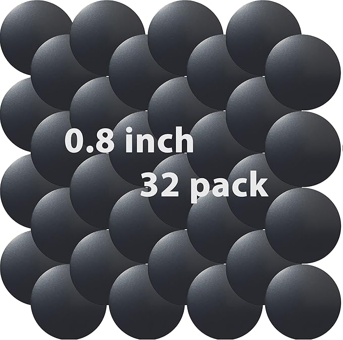 Cell Phone Metal Stickers 0.8 inch for Magnetic Car Mount. Replacement Set of 32 Mini Magnet Metal Plates. Silver Car Sticky Small Round Iron Discs with 3M Adhesive Backing for Case, DIY, Crafts.