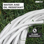 Iron Forge Cable 50ft White Outdoor Extension Cord with 3 Outlets - 14/3 SJTOW Oil Resistant 15 Amp 50ft Extension Cord 3 Prong - Multiple Outlets with Lighted End