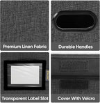 BALEINE File Organizer Box with Lid, Collapsible File Folder Organizer with Plastic Slide, Hanging File Folder Box for Office Document Storage (1 Pack, Black)