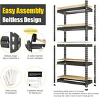 PrimeZone Storage Shelves 3 Pack 5 Tier Adjustable Garage Storage Shelving, Heavy Duty Metal Storage Utility Rack Shelf Unit for Warehouse Pantry Closet Kitchen, Black