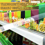 Fainne 50 Pcs 1.25 Inch Shelf Label Strip Holders Plastic Wire Shelf Price Tag Holder Self Adhesive Clear PVC Front and Back Labels Strip for Gondola Price Tag Wood Metal Rack, 48 Inches Long