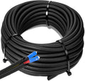 Sasylvia 3/8" x 150 ft Split Wire Loom Tubing Automotive Wire Loom Assortment Split Cable Sleeves Bulk Flexible Electrical Conduit Protective Kit