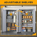 Greenvelly Metal Garage Storage Cabinet with 2 Doors and 4 Adjustable Shelves, 72”H Steel Lockable Storage Cabinet,Tall Metal Cabinet Locking File Cabinet for Office,Home, Garage, Gym, School
