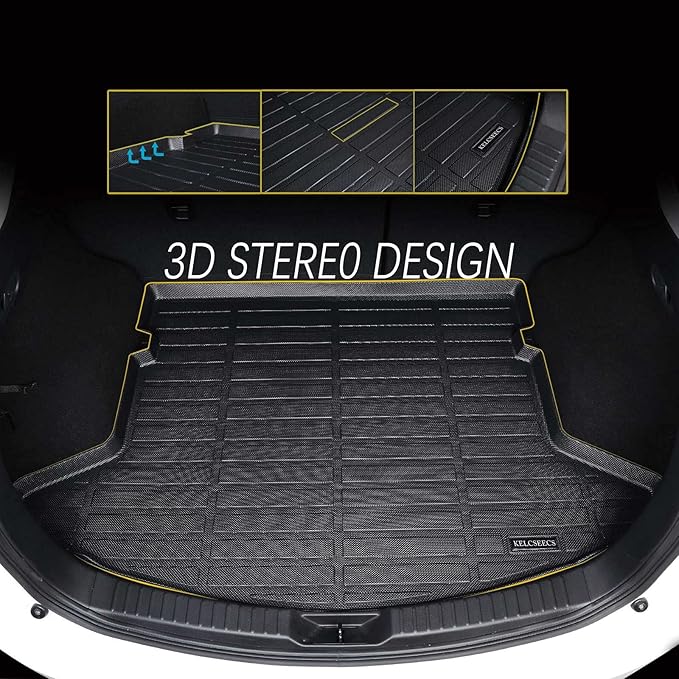 KELCSEECS® All-Weather Cargo Liner for Hyundai Elantra & Elantra N & Elantra Hybrid 2026 2025 2024 2023 2022 2021 Custom Fit Car Floor Mat Trunk Mat - Black