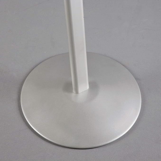 M&T Displays Curved Menu Board, 18x24 Inch Pedestal Sign Holder with 8.5x11 Inch Brochure Holder Silver Floor Standing Aluminum Front Loading Easy Open Poster Message Advertisement Post