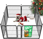 FXW Rollick Unleashed Dog Playpen for Indoor, Yard, RV Camping, 24 inch 8 Panels for Small and Puppy Dogs, Black│Patented