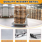 2IN1 Steel Panel Cart Dolly – Large Heavy Duty Drywall Lumber Truck Cart with 2700 LBS Capacity, 40 x 24 Inch 2.2MM Steel Plate, 6.3" Swivel Brake Wheels, 1 Front & 3 Side Handrails
