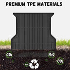 Truck Bed Mat Fit Ford Ranger 2024 2025 (5FT, 59.6" Bed), TPE All Weather Truck Bed Liner Cargo Liner Ranger Accessories