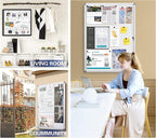 SWANCROWN Enclosed Notice Board Magnetic Bulletin Boards for Office with Locking Door,Black Frame, 26x20inch(4XA4