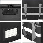 ENGPOW File Box with Lock,Fireproof Document Box with Zipper＆Pockets,Collapsible File Organizer Filing Storage Cabinet with Handle,Portable Home Office Safe for Hanging Letter/Legal Folder,Black