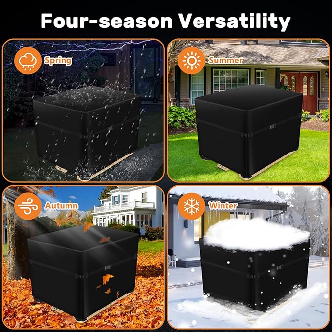 Pallet Covers 49×41×49 Inches - 900D Heavy Duty Waterproof, Triple Protection (Zipper, Reinforced Rope, 4 Buckles) for Industrial Storage & Shipping Supplies (49×41×49 Inches)