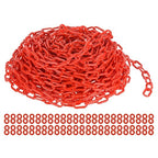PATIKIL Plastic Chain Links, 100 Foot Safety Barrier Chain for Crowd Control, Queue Line, Parking, Fence, Gate, Concert, Construction Site and Decoration