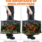 Insulated Food Delivery Bag, Commercial Grade Pizza Carrier for Hot and Cold Food, Large Reusable Catering Cooler Bag 22x15x14, Pizza Delivery Box for Uber Eats, Doordash Essentials