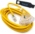 15 ft Outdoor Extension Cord Waterproof - 12 Gauge Heavy Duty Extension Cord 15 ft - Lighted Outdoor Extension Cords with Multiple Outlets - Watts Wire - 15' Grounded - extensiones electricas