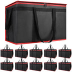 Bodaon 10-Pack Insulated Food Delivery Bag, XXXL Catering/Pizza Cooler Bags, Rideshare Delivery Bag, Thermal Cold/Hot Styrofoam Carrier for Car/Travel/Shopping/Doordash, Warmer/Frozen