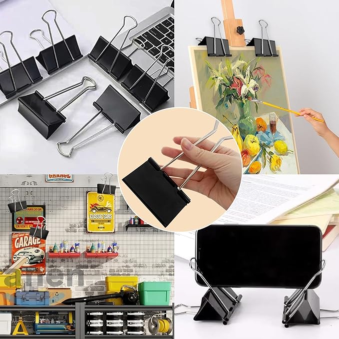 3 Inch Jumbo Binder Clips(36 Pack), Extra Large Binder Clips Heavy Duty Paper Clamps for Office and Home Supplies, Black