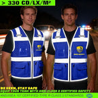 BeautyWill Custom Logo Safety Vest Class 2 High Visibility Reflective Vest for Men - Personalized Logo Team Vest