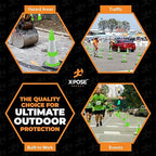 Xpose Safety 28" Lime Traffic Cones 6" & 4" Reflective Collar - Bulk Half Pallet 150 Pack - Premium PVC Safety Cone for Parking, Caution, Construction, Road Crews, Emergency Vehicle - DOT Approved