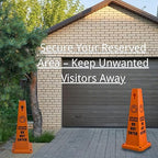 BESEA 4Pack Red Cones Caution DO NOT Enter Sign 4-Sided Heavy Duty Traffic Cones with Weighted Base for Restricted Areas, Construction Zones, Private Property