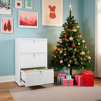SUXXAN 3 Drawer File Cabinet, Lateral Filing Cabinet with 3 Locks for Home Office, Black File Cabinets with Business Card Holder for Letter/Legal/F4/A4 Hanging Files