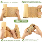 Honeycomb Packing Paper Wrap 15''x20520" (1710 ft), Substitute Alternative for Bubble Cushioning Wrap for Moving Shipping Packaging, Recyclable Moving Supplies with 48 Fragile Sticker Labels