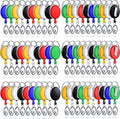 Laumoi 80 Packs Retractable ID Badge Holder Name ID Badge Reel Clips Keychain with Belt Clip and Key Ring for Office Worker Doctor Nurse Employee (Multicolor)