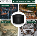 Heavy Duty Patio Furniture Covers Waterproof, 600D Round Outdoor Furniture Cover Waterproof for Sectional Sofa Couch, Outdoor Dining Table and Chair Set Covers 20"DIA x 23"H, Black
