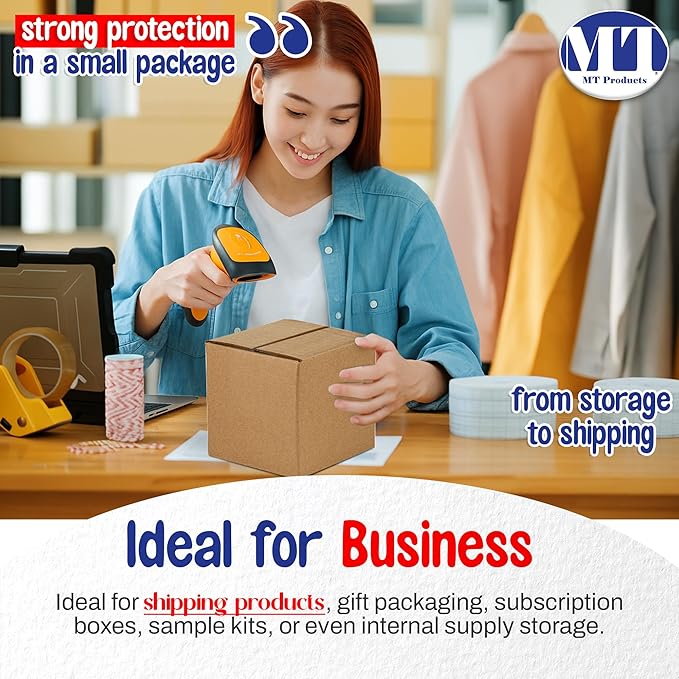 MT Products Sturdy Kraft Corrugated Cardboard Shipping Boxes 7" x 7" x 7" - Small Mailing/Moving Boxes for Transport - Pack of 10