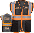 Custom Safety Vest with Logo Pockets High Visibility Reflective Vests Construction Security Workwear