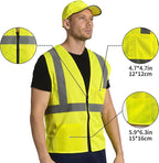 AYKRM 2 Pockets Reflective Safety Vest High Visibility Class II Mesh Vest for Women & Men Meets ANSI Standards