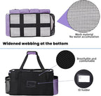 Extra large Cleaning Caddy Bag Built-in Sturdy Support Board, Cleaning Organizer with Detachable Divider, Cleaning Supply Tote with Adjustable Shoulder Strap (Purple, 19'' x 11'' x 11'')