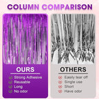 3 Pack 3.3x8.2 Feet Purple Foil Fringe Backdrop Curtains, Tinsel Streamers Birthday Party Decorations, Fringe Backdrop for Graduation, Baby Shower, Gender Reveal, Disco Party