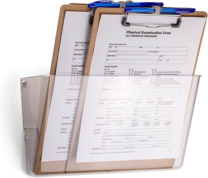 Officemate Wood Clipboard, Letter Size, Low Profile Clip with Pen Holder, 6 Pack (83826)