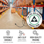 On The Job Safety Begins Here 10x10 inches, Floor Decal Anti-Slip Adhesive Floor Sign Made in USA