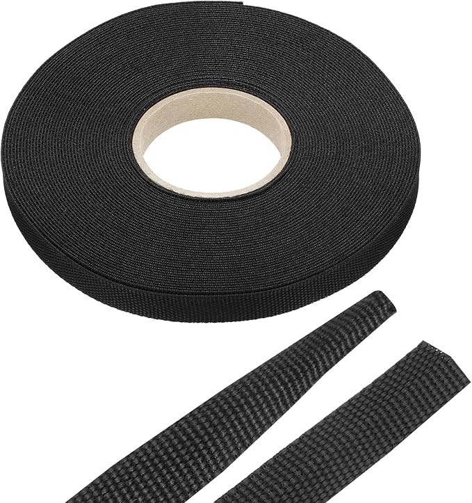 MECCANIXITY Braided Cable Sleeves Heat Shrinkable Fabric Sleeving, 3/8" 60ft Black 2:1 Ratio Heat Shrinkable Cord Protector for Harness Cable, Network Cable Protection, Cable Management