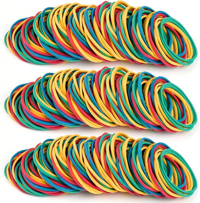 700 Pcs Rubber Bands, Size #16 Reusable Elastic Rubber Band for Office Supplies File Folders, Home Packaging, Crafts DIY Bundling, Multipurpose (Colored)