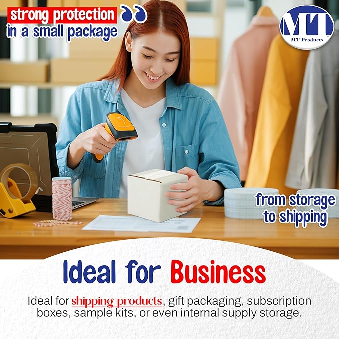 MT Products 4" x 4" x 4" Corrugated White Cardboard Shipping Boxes - Mailing Boxes for Shipping - Mailer Boxes For Shipping - Packaging Boxes (Pack of 15) - Made in the USA