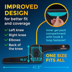 PhysioNatural Ice Pack for Knee Pain Relief, Reusable Gel Ice Wrap for Leg Injuries, Swelling, Knee Replacement Surgery, Cold Compress Therapy for Arthritis, Meniscus Tear and ACL